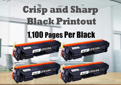 Dell CF510A(4B) 204A Black Toner Cartridge 4-Pack