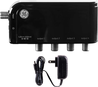 GE 34479 4-Way HD Digital TV Antenna Amplifier