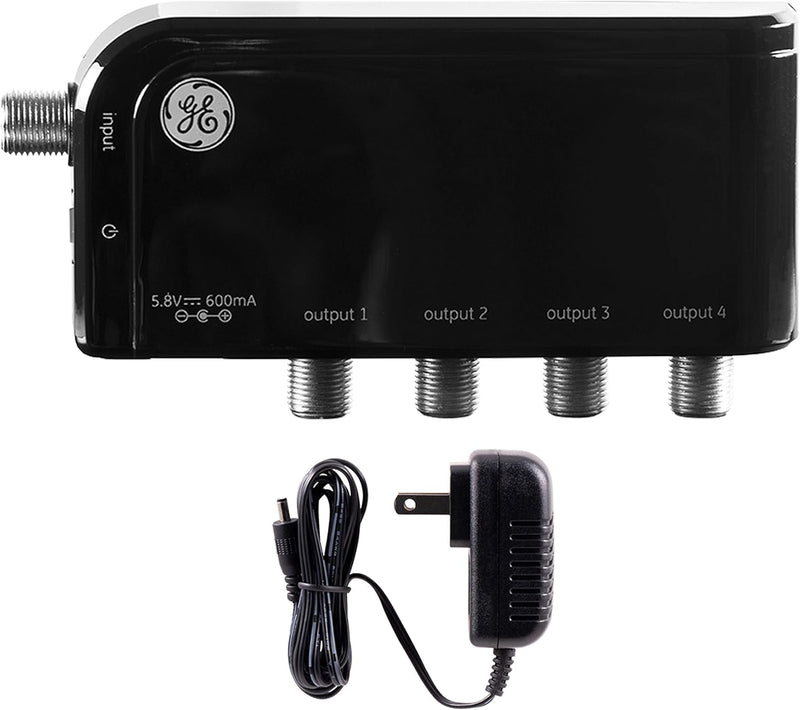 GE 34479 4-Way HD Digital TV Antenna Amplifier — main product image