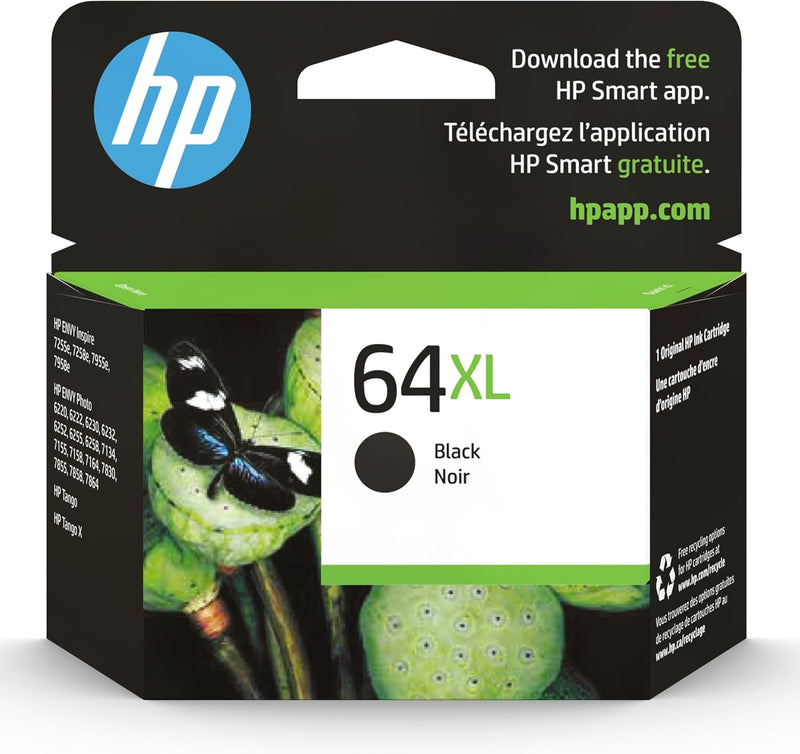 HP 64XL Black High-Yield Ink Cartridge N9J92AN — main product image