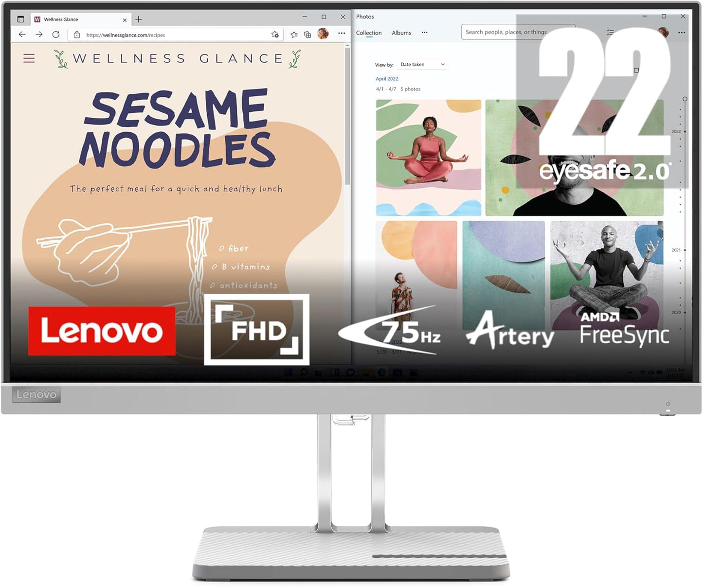 Lenovo 67AFKCCBUS L22e-40 21.45" FHD 75Hz Monitor