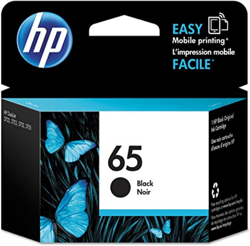 HP N9K02AN 65 Black Ink Cartridge: Genuine HP — main product image