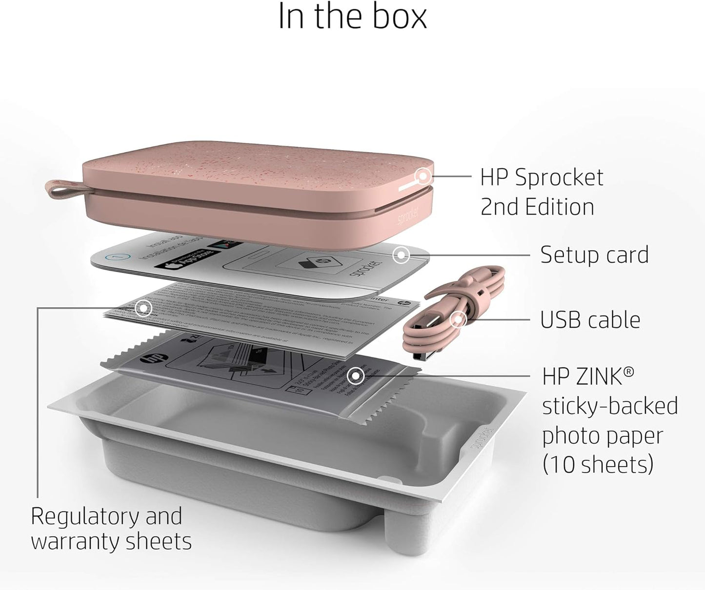 HP HPISPP Sprocket 2x3" Instant Photo Printer - Pink