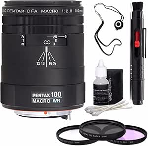Pentax 21910-3 smc D FA 100mm Macro Lens Bundle