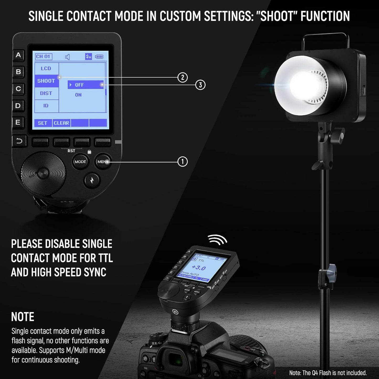 Neewer 10101821 QPRO-N TTL Wireless Flash Trigger