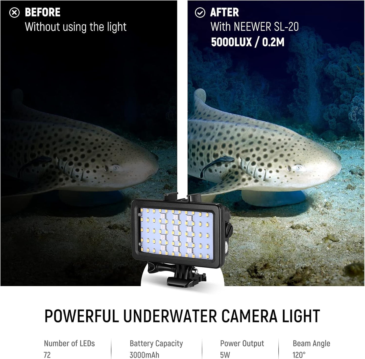 Neewer 10101017 RGB Underwater Diving Light