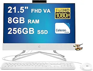 HP 22 All-in-One FHD Desktop Celeron J4025 8GB RAM 256GB SSD Win11