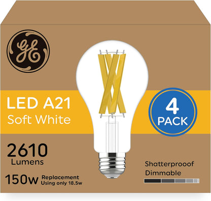 GE 93130258 Ultra Bright LED 150W Soft White 4-Pack