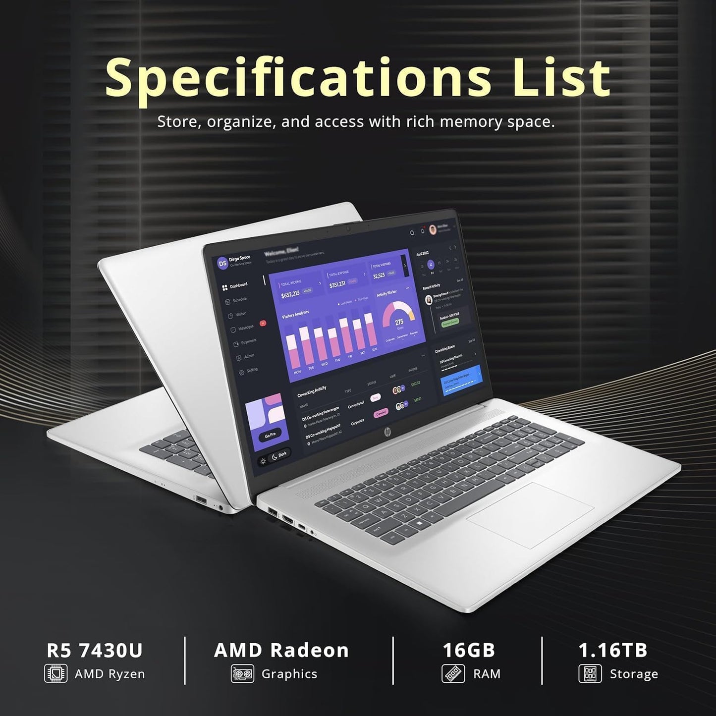 HP HP Business Laptop 17.3" Ryzen 5 Laptop