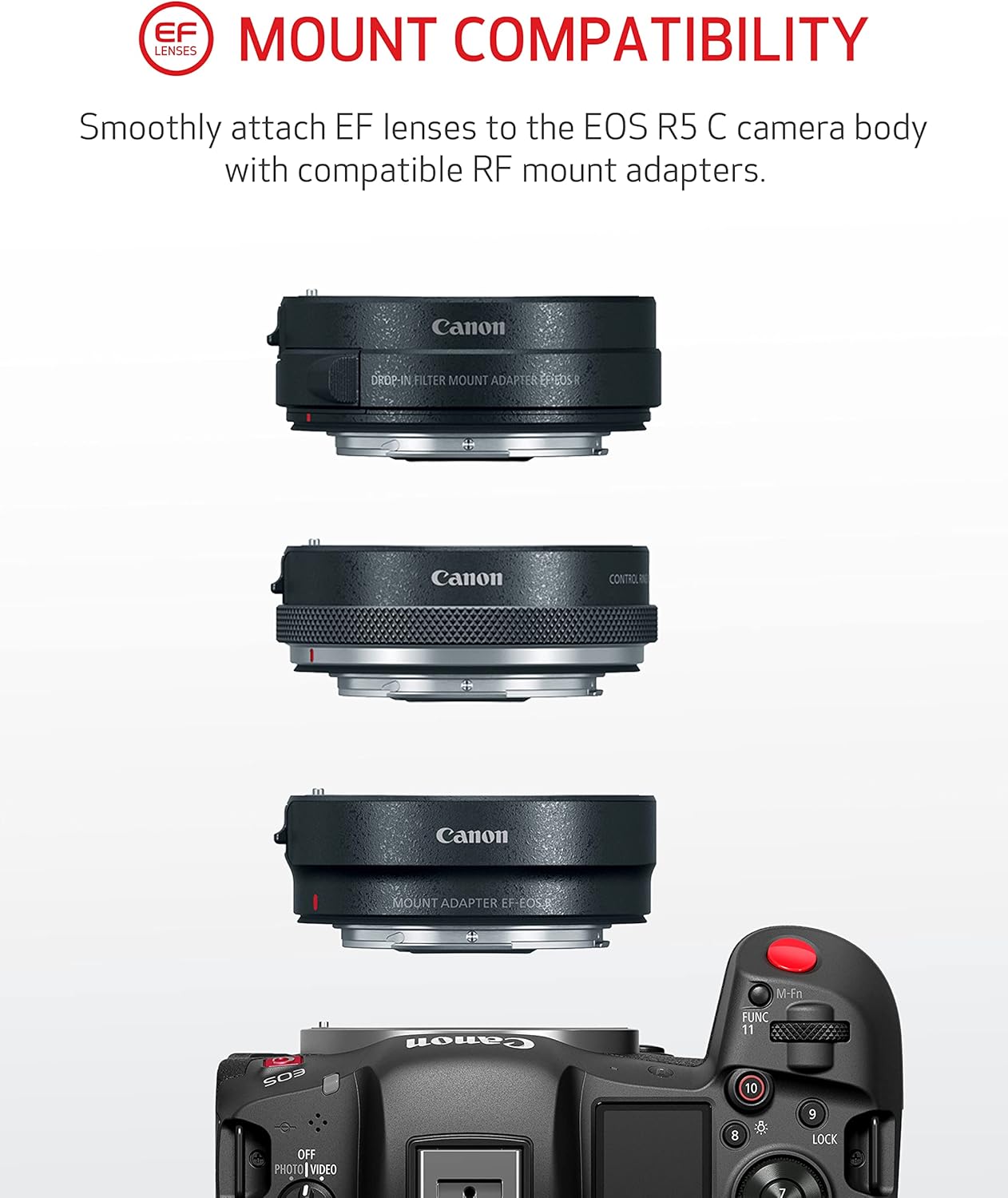 Canon 5077C002 EOS R5 C 8K Full-Frame Mirrorless Camera