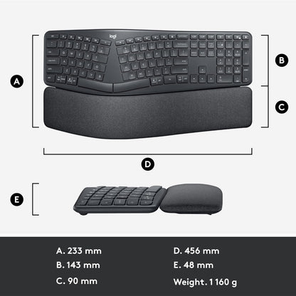 Logitech 920-009166 ERGO K860 Wireless Ergonomic Keyboard