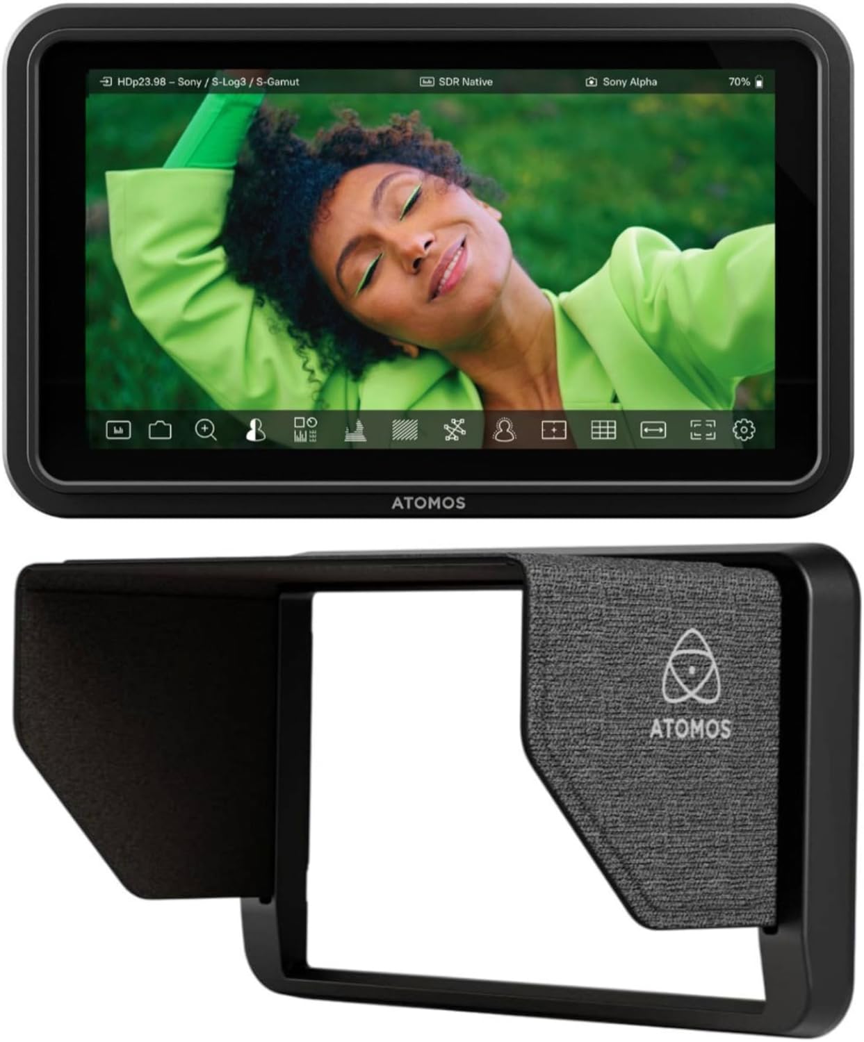 Atomos Shinobi II Monitor Bundle: 4K HDMI, HDR Touchscreen + Sunhood