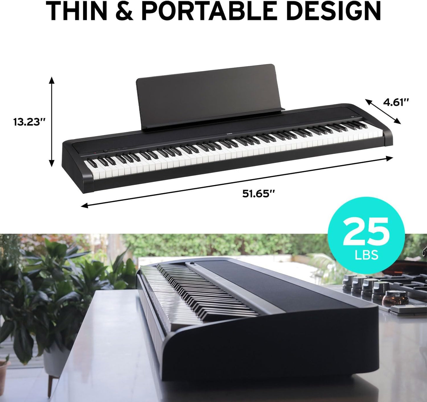 Korg B2BK 88-Key Weighted Digital Piano