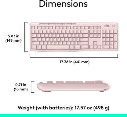 Logitech 920-013270 MK270 Wireless Keyboard and Mouse Combo Rose