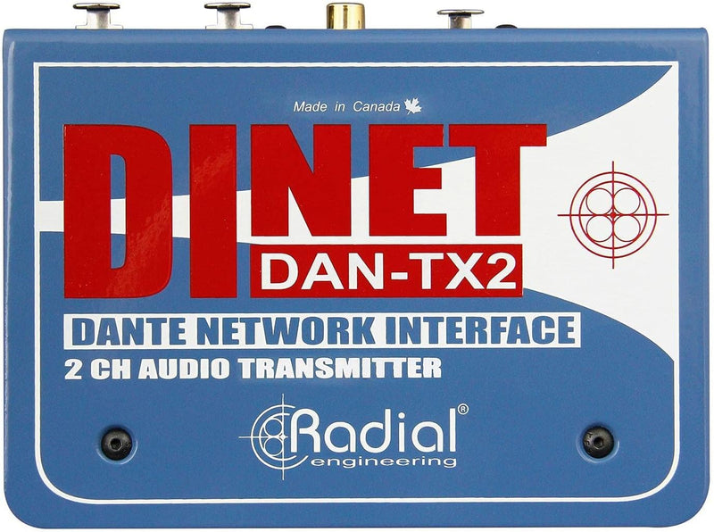 Radial Engineering DiNET DAN-TX2 2-Channel Dante Network Audio Transmitter — main product image