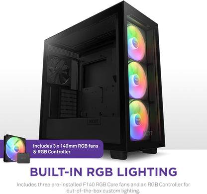 NZXT H7 Elite CM-H71EB-02 Black ATX Mid-Tower Gaming Case