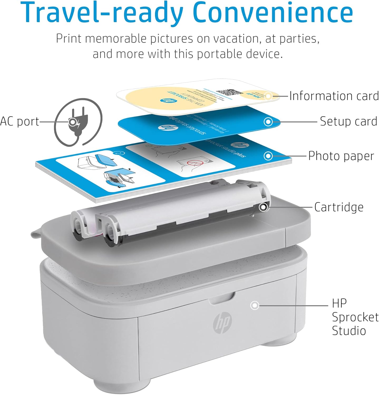 HP HPISPS4X6 Sprocket Studio Plus Wireless Printer