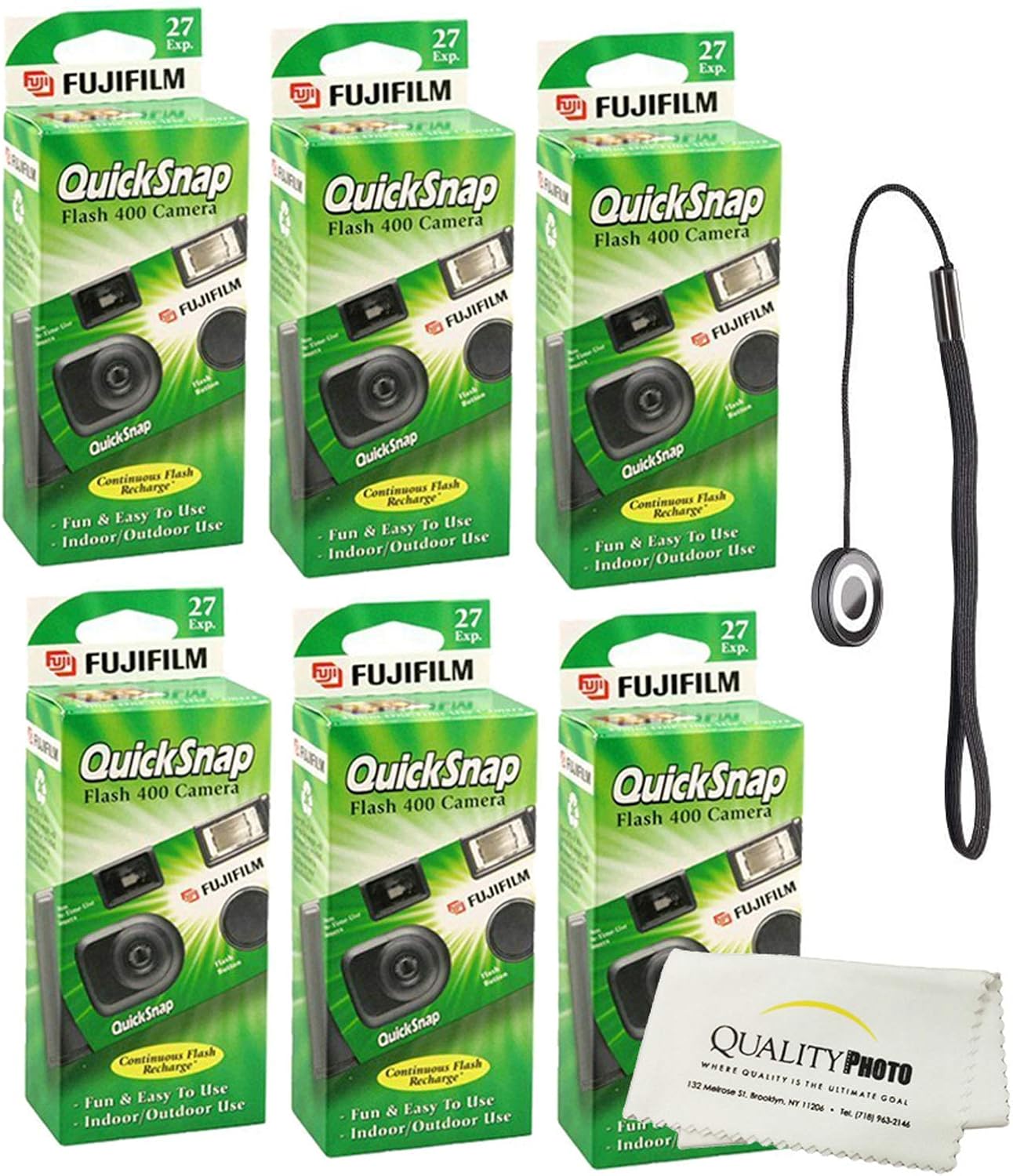 Fujifilm FUJIDIS400 QuickSnap Flash 400 Disposable Camera 6-Pack