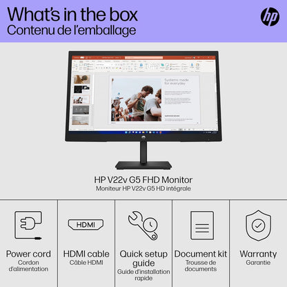 HP V22v G5 21.5-Inch FHD Monitor with AMD FreeSync