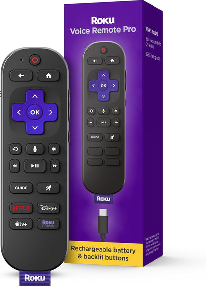 Roku RCB1R Voice Remote Pro (2nd Ed.) Rechargeable