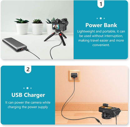 Neewer 10097839 NP-FW50 Dummy Battery USB Power Adapter