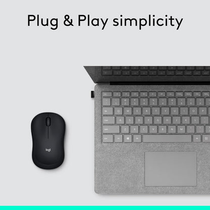 Logitech M185 Wireless Mouse Black Ambidextrous USB