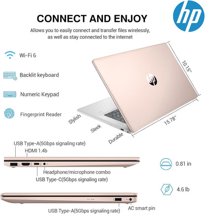 HP Essential 17 Touchscreen i7 Laptop - Rose Gold