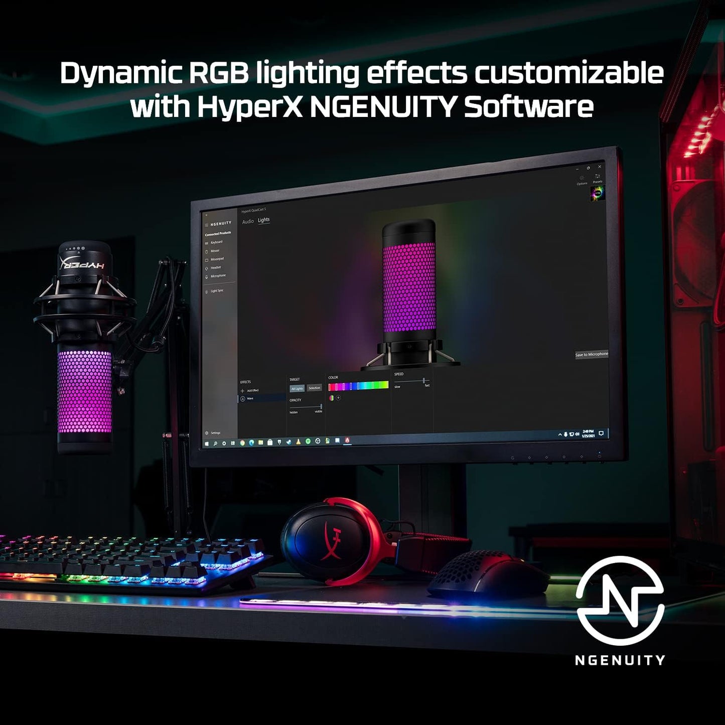 HyperX 519P0AA QuadCast S RGB USB Microphone - White