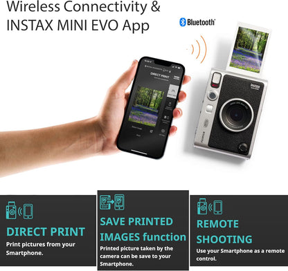 Fujifilm INSTAX Mini EVO Hybrid Instant Camera Bundle