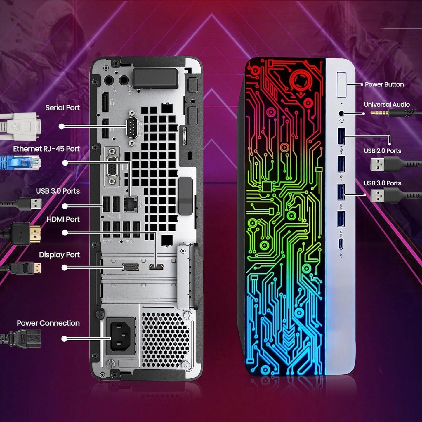 HP ProDesk 600 G3 i5 RGB Desktop PC Renewed