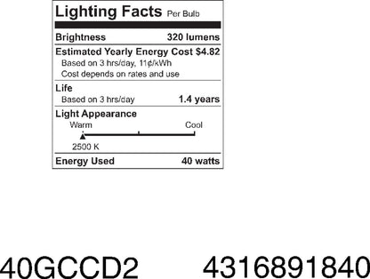 GE 43160-278127 Decorative Globe Bulbs - 40W, 12-Pack