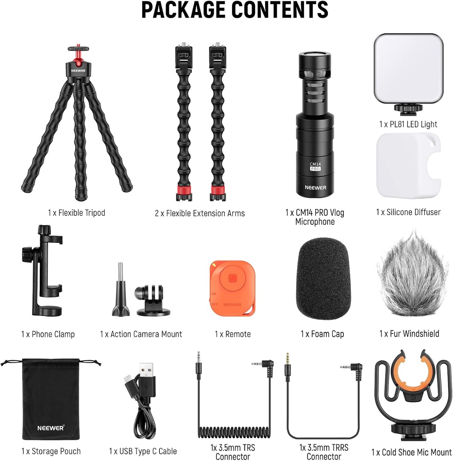 Neewer 10103059 iPhone Vlogging Kit with Tripod