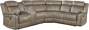 Lexicon Perm Reclining Sectional Sofa Sandy Brown