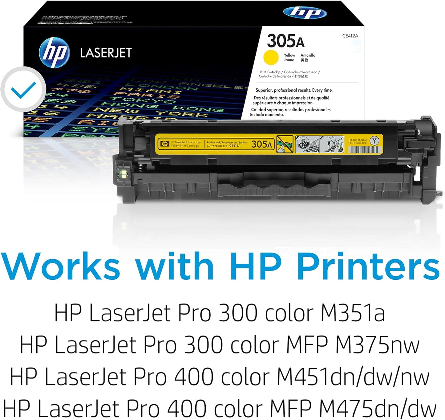 HP CE412A 305A Yellow Toner Cartridge - LaserJet