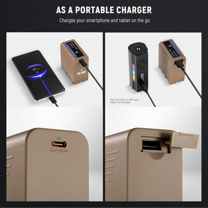 Neewer TP-F970 10500mAh NP-F970 Battery with 20W PD USB-C