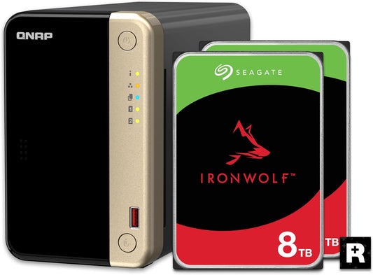 QNAP TS-264-8G 2-Bay NAS 8TB RAID 1 IronWolf Bundle