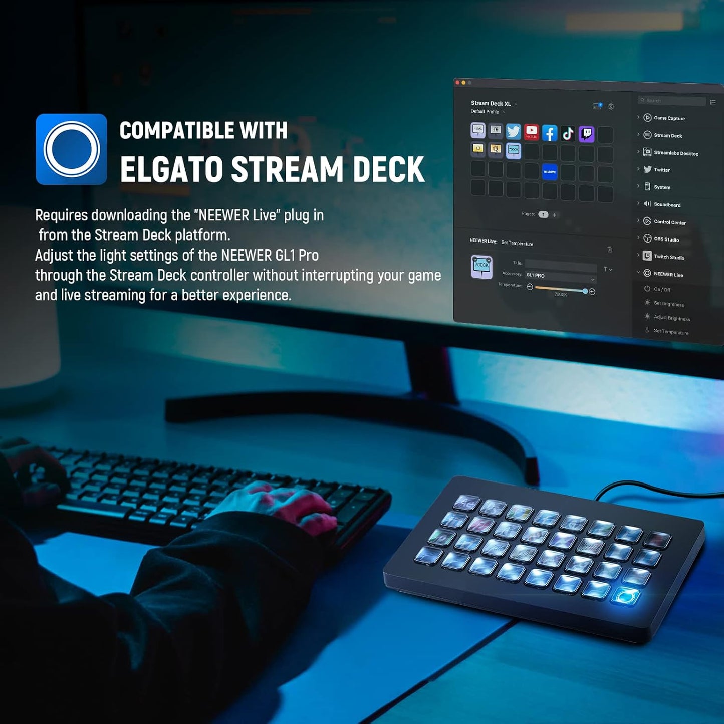 Neewer 10101841 GL1 PRO Key Light Streaming - APP Control