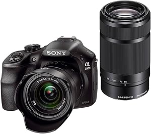 Sony ILCE-3000K Digital Camera Bundle 18-55mm/55-210mm Lenses
