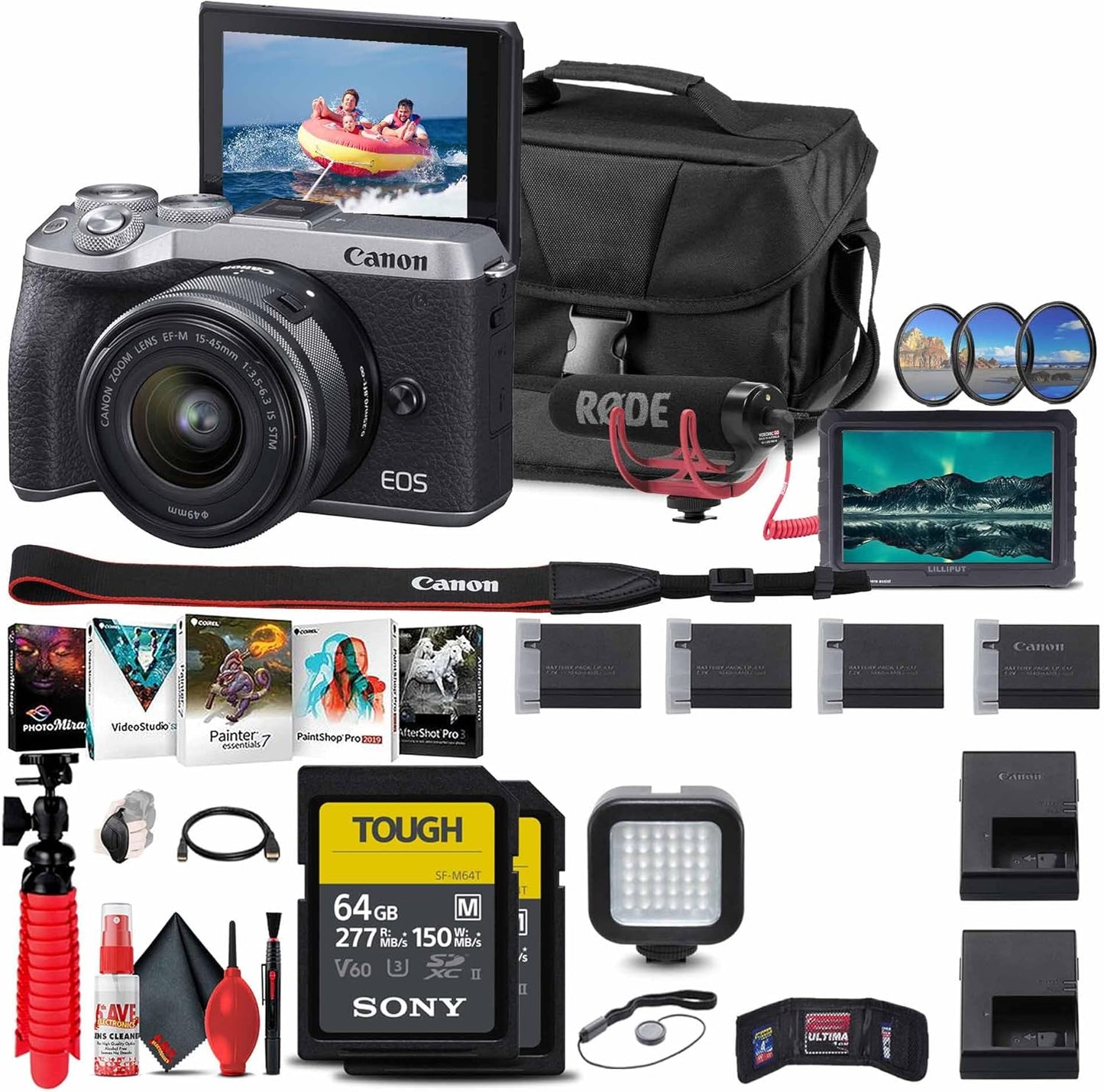 Canon 3612C011 EOS M6 Mark II 15-45mm Mirrorless Kit (Renewed)