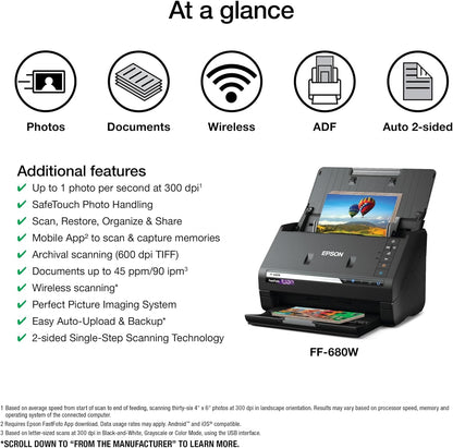 Epson FF-680W FastFoto Wireless Photo Scanner