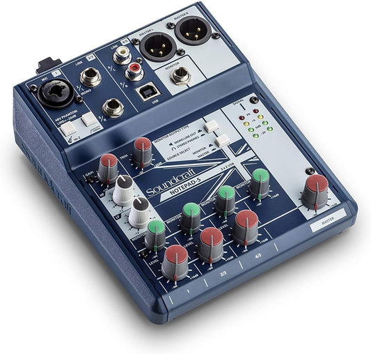 Soundcraft Notepad-5 5-Channel Mixer USB Audio Interface
