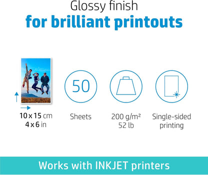 HP CR758A Glossy 4x6 Photo Paper 50 Sheets