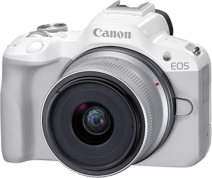 Canon 5812C012 EOS R50 White Mirrorless Camera Kit