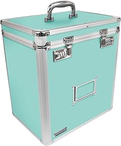 Vaultz VZ00489 - Vinyl Record Storage Box - Locking Album Holder