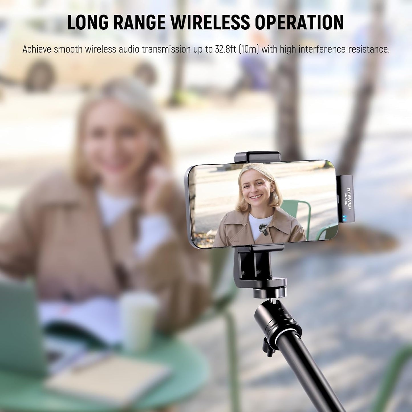 Neewer KM24 Wireless Lavalier Microphone USB-C Dual Mics