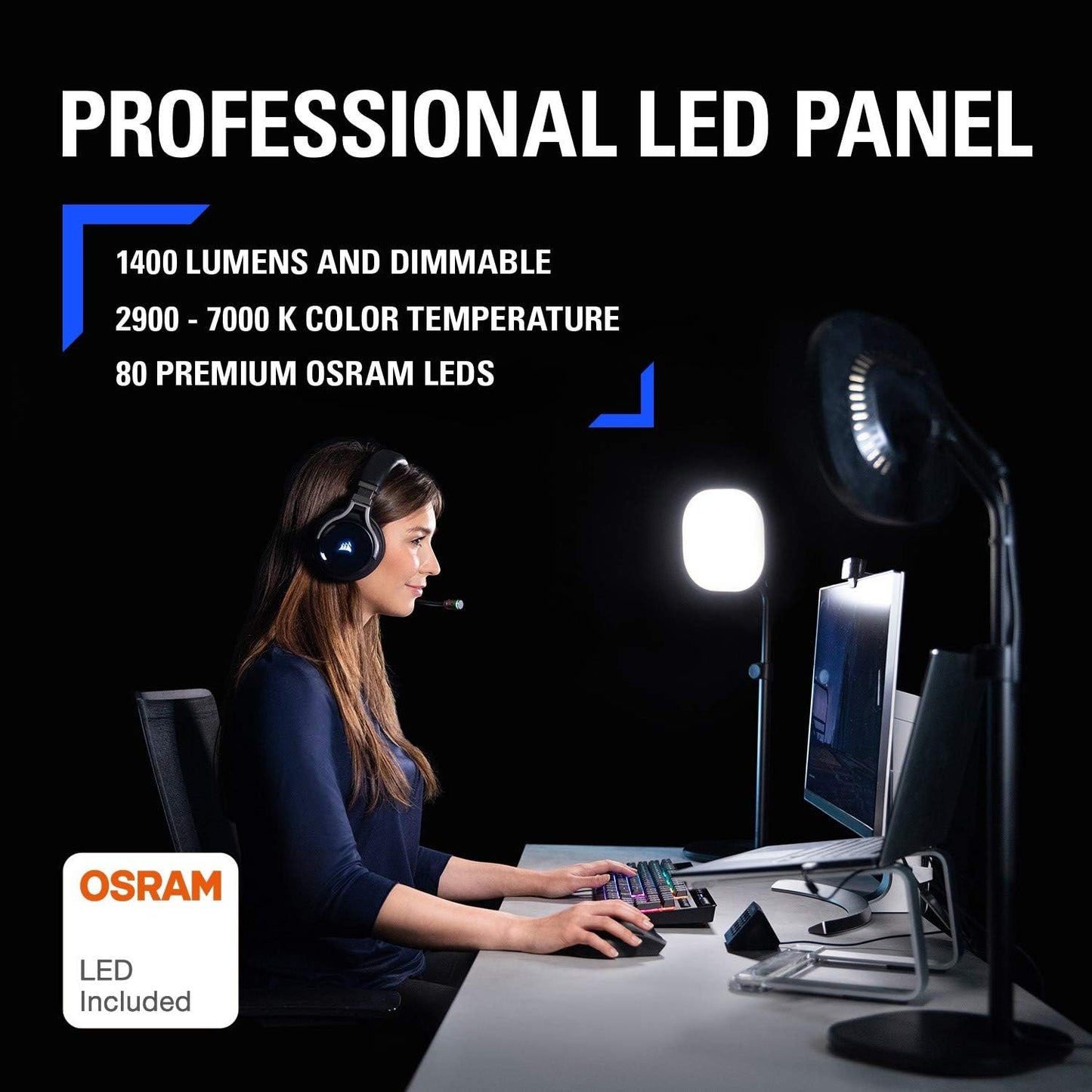 Elgato 10LAB9901 Key Light Air Professional Streaming Desk Light