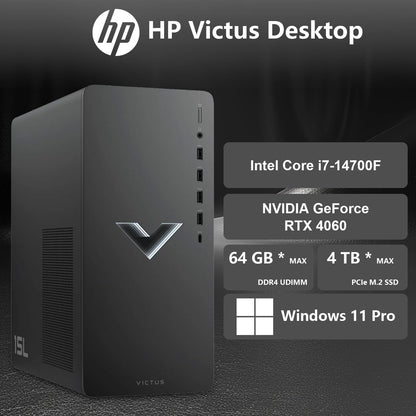 HP Victus 15L i7 RTX 4060 Gaming Desktop Bundle