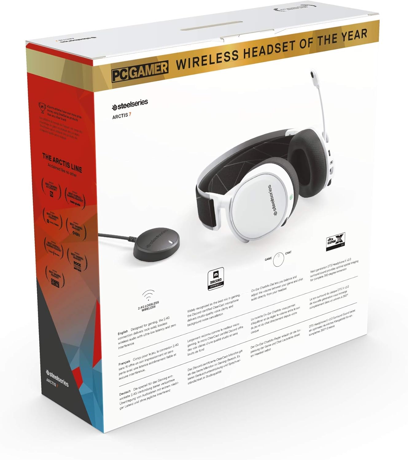 SteelSeries Arctis 7 White Wireless Gaming Headset Renewed