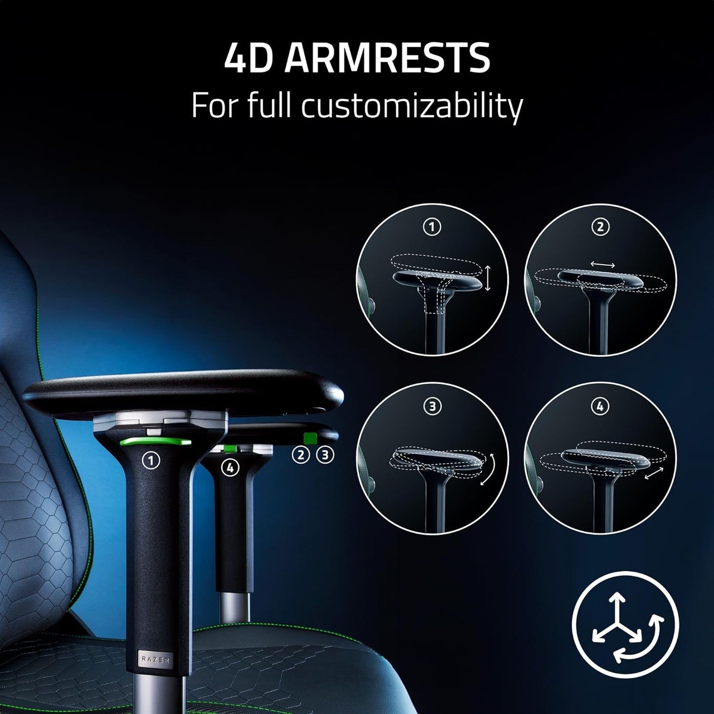 Razer RZ38-04900100-R3U1 Iskur V2 Adaptive Lumbar Gaming Chair