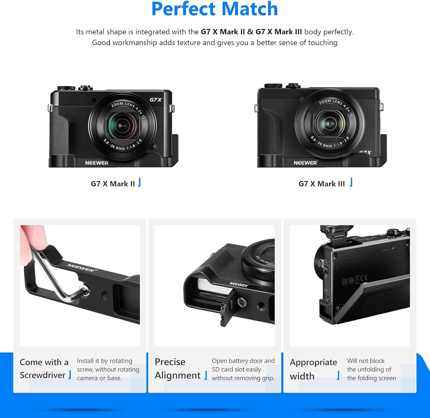 Neewer 10100283 Metal Bracket Canon G7X Mark II/III